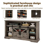 Console Table with Sliding Doors ,Fireplace TV Stand for 65 Inch TVEntertainment Center with Storage Cabinets,for Living Room