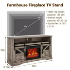 Console Table with Sliding Doors ,Fireplace TV Stand for 65 Inch TVEntertainment Center with Storage Cabinets,for Living Room