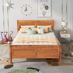 Wood Platform Bed, Wood Bed Frame with Headboard and Footboard for Bedroom
