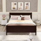 Wood Platform Bed, Wood Bed Frame with Headboard and Footboard for Bedroom