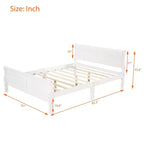 Wood Platform Bed, Wood Bed Frame with Headboard and Footboard for Bedroom