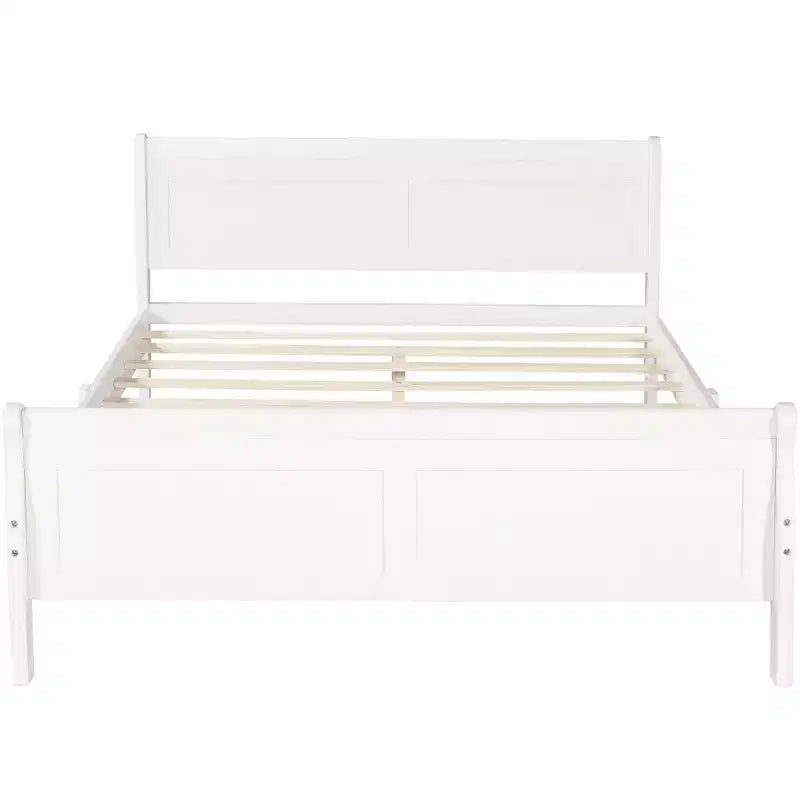 Wood Platform Bed, Wood Bed Frame with Headboard and Footboard for Bedroom