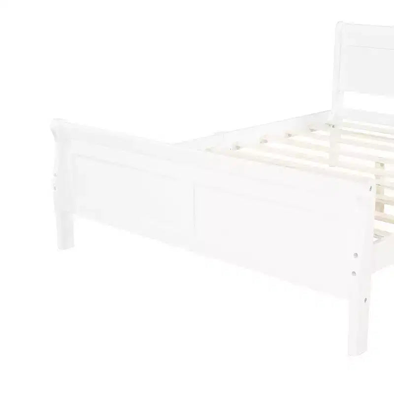 Wood Platform Bed, Wood Bed Frame with Headboard and Footboard for Bedroom