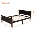 Wood Platform Bed, Wood Bed Frame with Headboard and Footboard for Bedroom