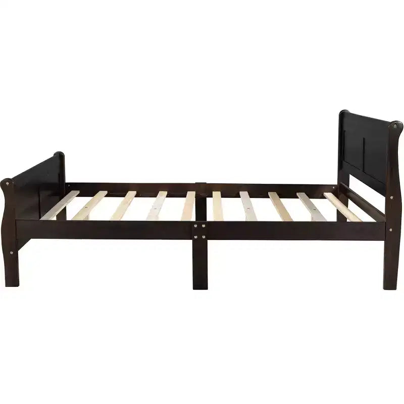 Wood Platform Bed, Wood Bed Frame with Headboard and Footboard for Bedroom
