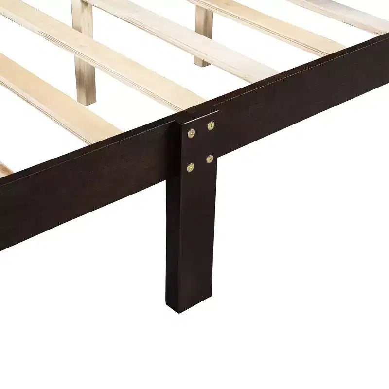 Wood Platform Bed, Wood Bed Frame with Headboard and Footboard for Bedroom