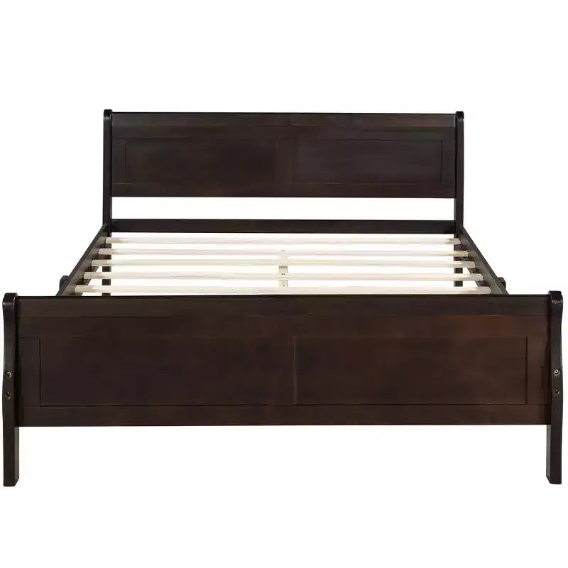 Wood Platform Bed, Wood Bed Frame with Headboard and Footboard for Bedroom