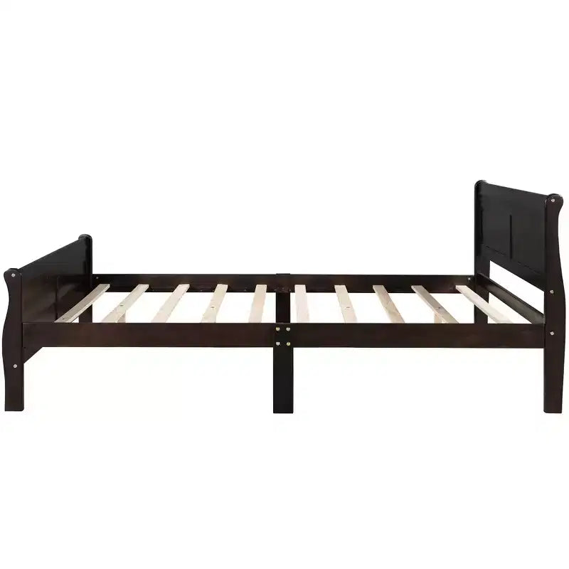 Wood Platform Bed, Wood Bed Frame with Headboard and Footboard for Bedroom