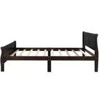 Wood Platform Bed, Wood Bed Frame with Headboard and Footboard for Bedroom