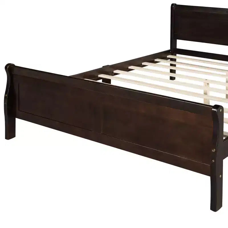 Wood Platform Bed, Wood Bed Frame with Headboard and Footboard for Bedroom