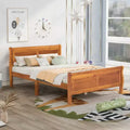 Wood Platform Bed, Wood Bed Frame with Headboard and Footboard for Bedroom
