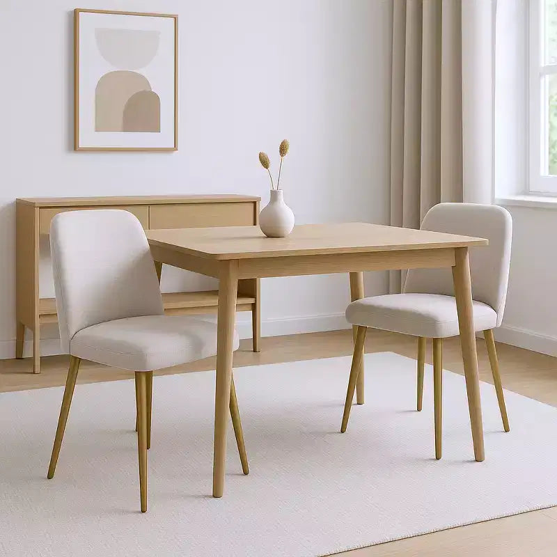 HomeRoots Set of Two Beige and Gold Upholstered Fabric Dining Side Chairs