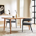 HomeRoots Set of Two Dark Gray Upholstered Linen Open Back Dining Side Chairs