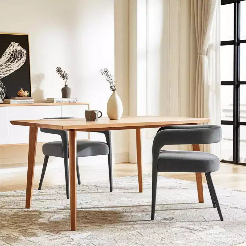 HomeRoots Set of Two Dark Gray Upholstered Linen Open Back Dining Side Chairs