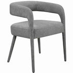 HomeRoots Set of Two Dark Gray Upholstered Linen Open Back Dining Side Chairs