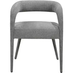 HomeRoots Set of Two Dark Gray Upholstered Linen Open Back Dining Side Chairs