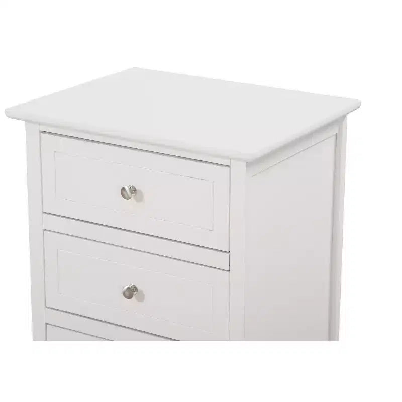 Versatile White Transitional Nightstand
