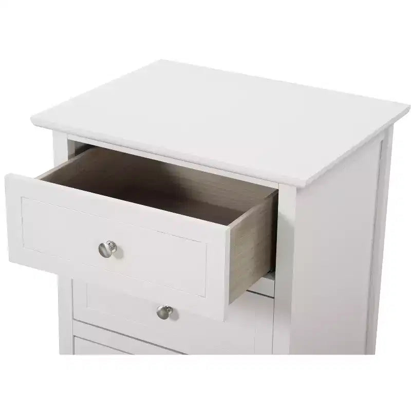Versatile White Transitional Nightstand