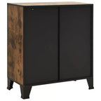 CLIHOME 3-Tier Mesh Storage Cabinet Industrial Style MDF Metal Utility Compact Cabinet