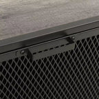 CLIHOME 3-Tier Mesh Storage Cabinet Industrial Style MDF Metal Utility Compact Cabinet