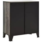 CLIHOME 3-Tier Mesh Storage Cabinet Industrial Style MDF Metal Utility Compact Cabinet