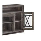 TV Stand with LED Lights for TVs up to 70 inch, Entertainment Center Media Console Cabinet with Glass Door for Living Room