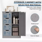Celebalcony Multipurpose Bathroom Floor Cabinet, Freestanding Storage Organizer with 4 Drawers & Single Door, Adjustable Shelf, for Home Office