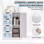 Celebalcony Multipurpose Bathroom Floor Cabinet, Freestanding Storage Organizer with 4 Drawers & Single Door, Adjustable Shelf, for Home Office