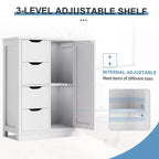 Celebalcony Multipurpose Bathroom Floor Cabinet, Freestanding Storage Organizer with 4 Drawers & Single Door, Adjustable Shelf, for Home Office