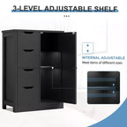 Celebalcony Multipurpose Bathroom Floor Cabinet, Freestanding Storage Organizer with 4 Drawers & Single Door, Adjustable Shelf, for Home Office