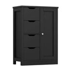 Celebalcony Multipurpose Bathroom Floor Cabinet, Freestanding Storage Organizer with 4 Drawers & Single Door, Adjustable Shelf, for Home Office