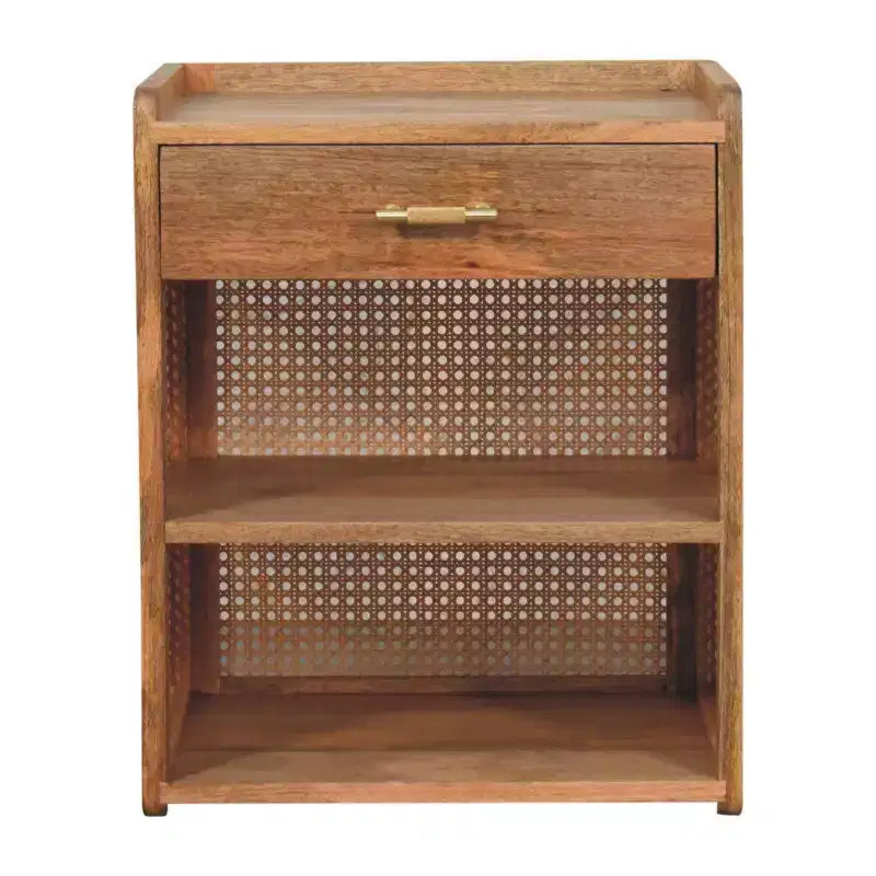 HomeRoots 23 Oak Solid Wood One Drawer Nightstand