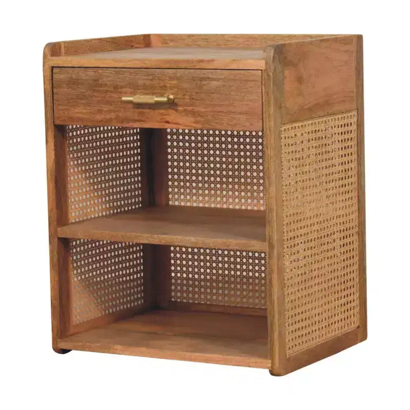 HomeRoots 23 Oak Solid Wood One Drawer Nightstand