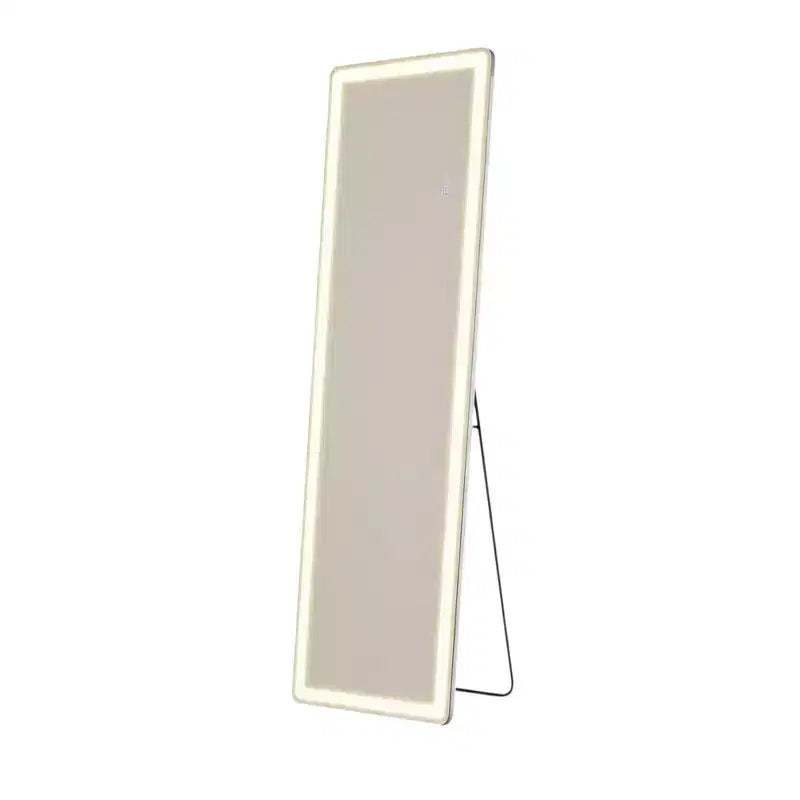 HomeRoots 60 Clear Lighted Freestanding and Wall Mount Frameless Full Length Mirror