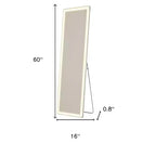 HomeRoots 60 Clear Lighted Freestanding and Wall Mount Frameless Full Length Mirror