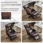360Swivel Office Chair Ergonomic Massage Computer Chair High Back Gaming Chair Task Chair with Adjustable Back&Height, Universal Wheels - ModernLuxe