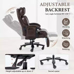 360Swivel Office Chair Ergonomic Massage Computer Chair High Back Gaming Chair Task Chair with Adjustable Back&Height, Universal Wheels - ModernLuxe
