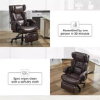 360Swivel Office Chair Ergonomic Massage Computer Chair High Back Gaming Chair Task Chair with Adjustable Back&Height, Universal Wheels - ModernLuxe