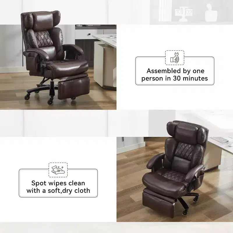 360Swivel Office Chair Ergonomic Massage Computer Chair High Back Gaming Chair Task Chair with Adjustable Back&Height, Universal Wheels - ModernLuxe