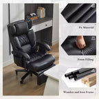 360Swivel Office Chair Ergonomic Massage Computer Chair High Back Gaming Chair Task Chair with Adjustable Back&Height, Universal Wheels - ModernLuxe