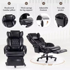 360Swivel Office Chair Ergonomic Massage Computer Chair High Back Gaming Chair Task Chair with Adjustable Back&Height, Universal Wheels - ModernLuxe