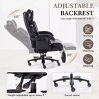 360Swivel Office Chair Ergonomic Massage Computer Chair High Back Gaming Chair Task Chair with Adjustable Back&Height, Universal Wheels - ModernLuxe