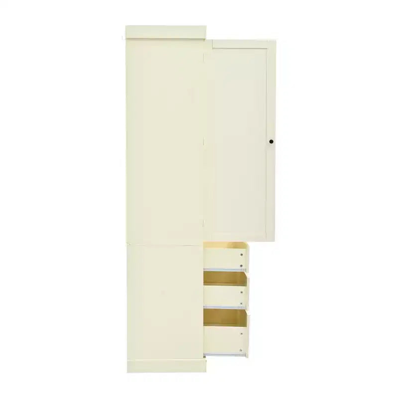 High Freestanding Kitchen Pantry Large Storage Cabinet with 3 Drawers, 3 Adjustable Shelves, 8 Door Shelves for Kitchen