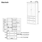 High Freestanding Kitchen Pantry Large Storage Cabinet with 3 Drawers, 3 Adjustable Shelves, 8 Door Shelves for Kitchen