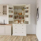 High Freestanding Kitchen Pantry Large Storage Cabinet with 3 Drawers, 3 Adjustable Shelves, 8 Door Shelves for Kitchen