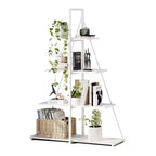 4-Tier Ladder Bookshelf, Versatile A-Shaped Bookcase, Tall Ladder Storage Organizer,Industrial Metal Frame Display Shelf for Living Room, Home Office