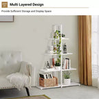 4-Tier Ladder Bookshelf, Versatile A-Shaped Bookcase, Tall Ladder Storage Organizer,Industrial Metal Frame Display Shelf for Living Room, Home Office