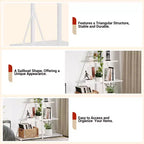4-Tier Ladder Bookshelf, Versatile A-Shaped Bookcase, Tall Ladder Storage Organizer,Industrial Metal Frame Display Shelf for Living Room, Home Office