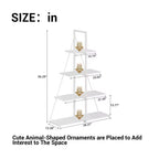 4-Tier Ladder Bookshelf, Versatile A-Shaped Bookcase, Tall Ladder Storage Organizer,Industrial Metal Frame Display Shelf for Living Room, Home Office