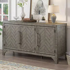 Farmhouse Style Sideboard Cabinet with Adjustable Shelves, Retro Buffet Table for Living Room, Entrance, Study